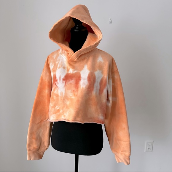 Sz L Aritzia TNA Cropped Tye-Dye Hoodie - Picture 1 of 5